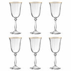 Altesse - Set of 6 Stemmed Glasses 35Cl - Crystalline - Translucent/Gold Rim