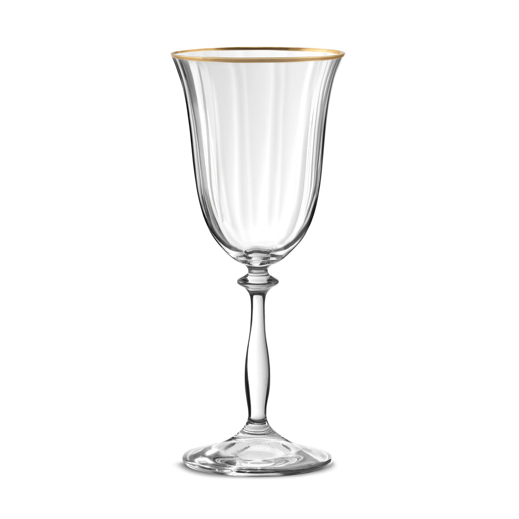 Altesse - Set of 6 Stemmed Glasses 35Cl - Crystalline - Translucent/Gold Rim