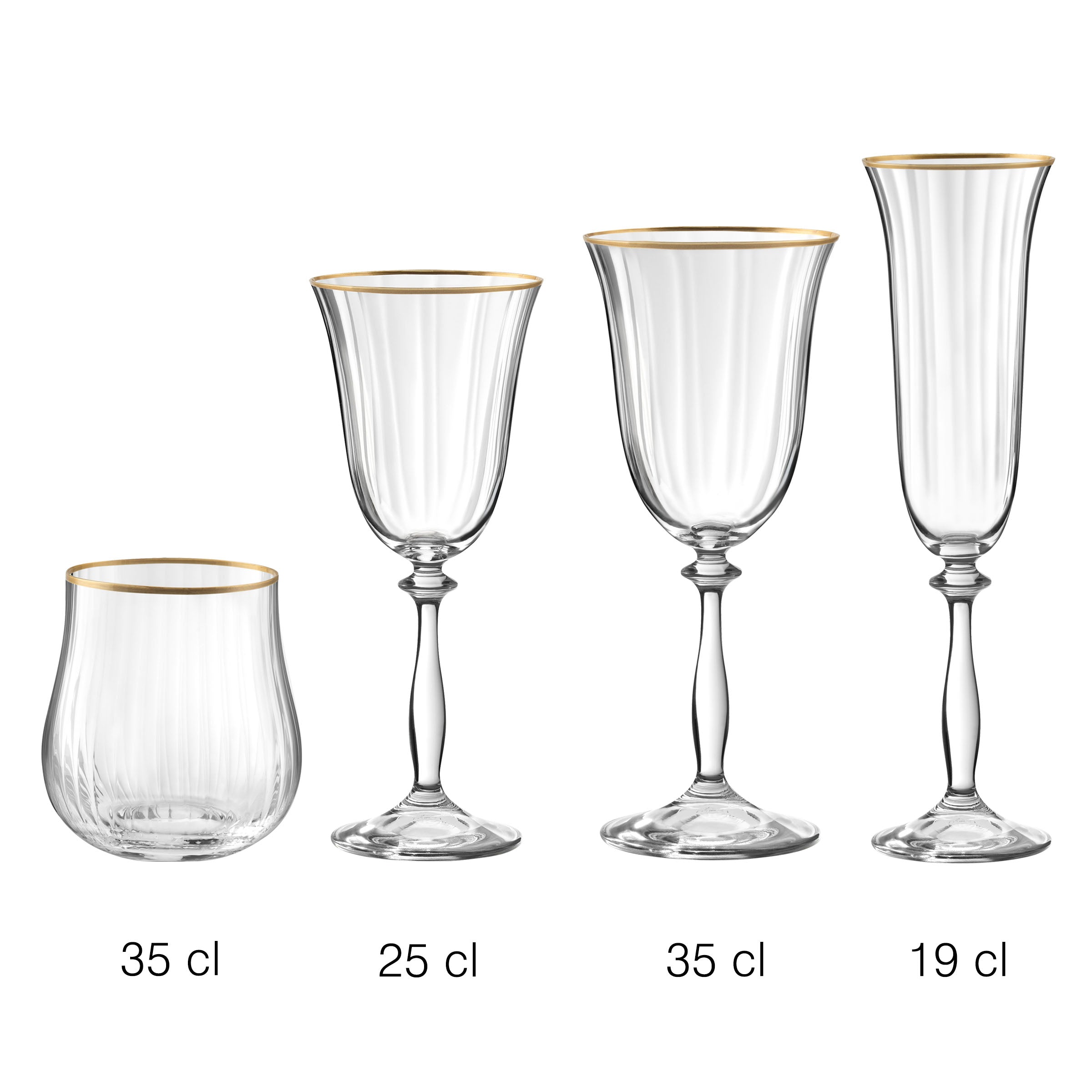 Altesse - Set of 6 Stemmed Glasses 35Cl - Crystalline - Translucent/Gold Rim