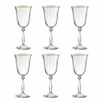 Altesse - Lot De 6 Verres À Pied 25Cl - Cristallin - Translucide/Bordure Dorée