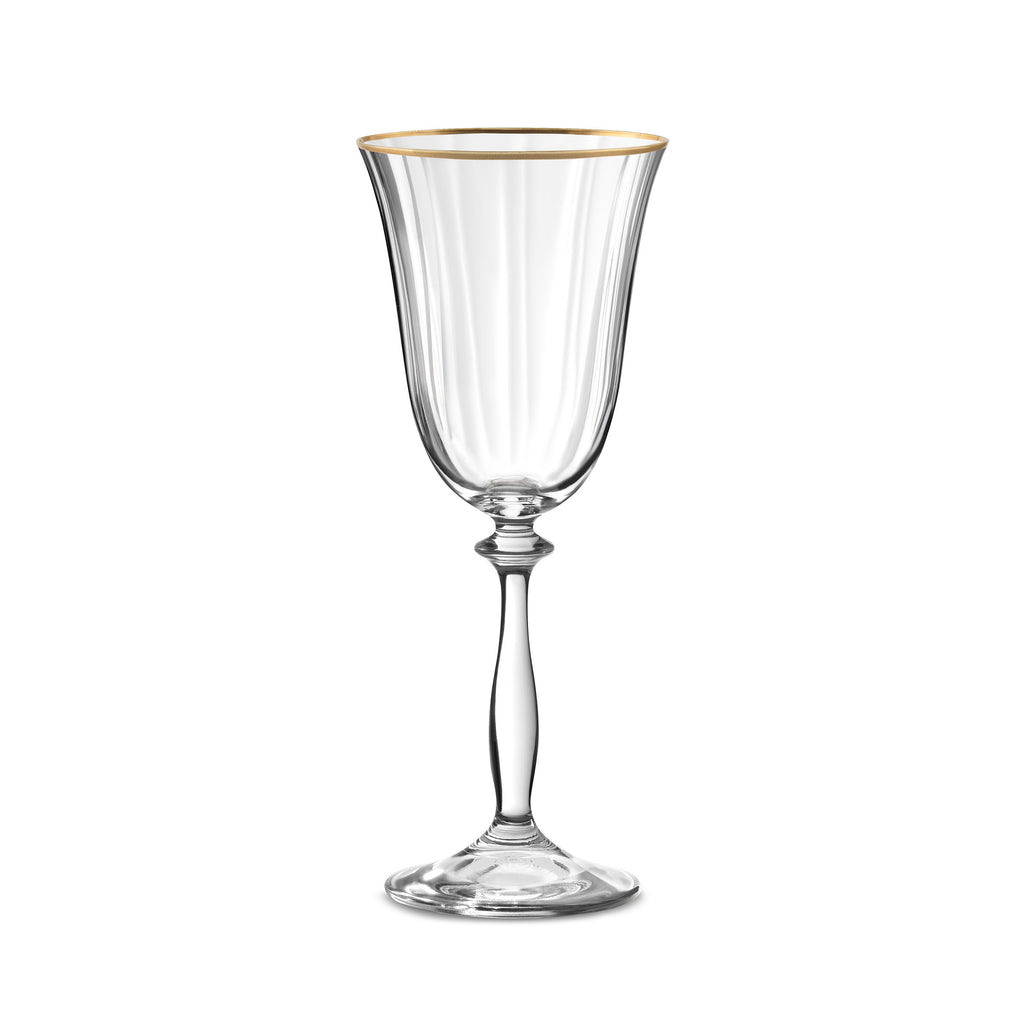 Altesse - Lot De 6 Verres À Pied 25Cl - Cristallin - Translucide/Bordure Dorée