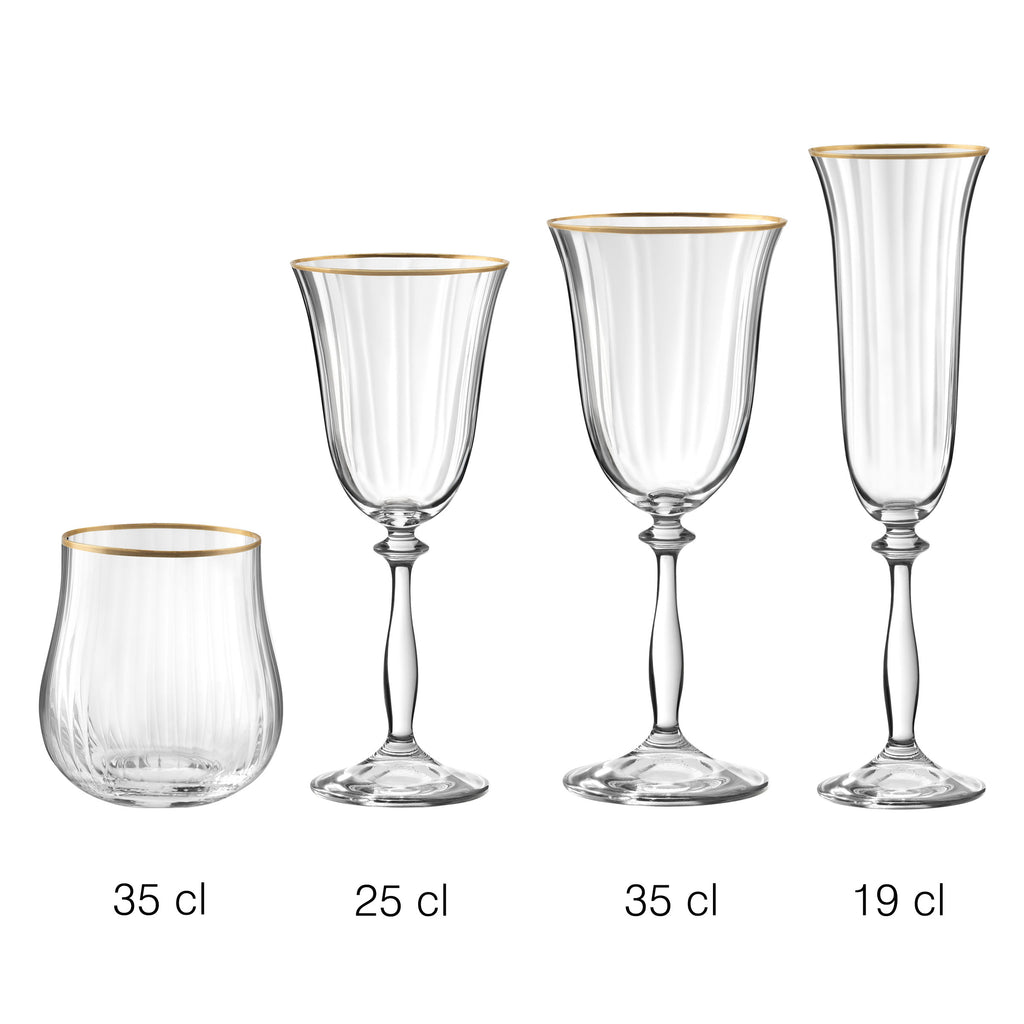 Altesse - Lot De 6 Verres À Pied 25Cl - Cristallin - Translucide/Bordure Dorée