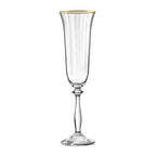 Altesse - Lot De 6 Flûtes À Champagne 19Cl - Cristallin - Translucide/Bordure Dorée