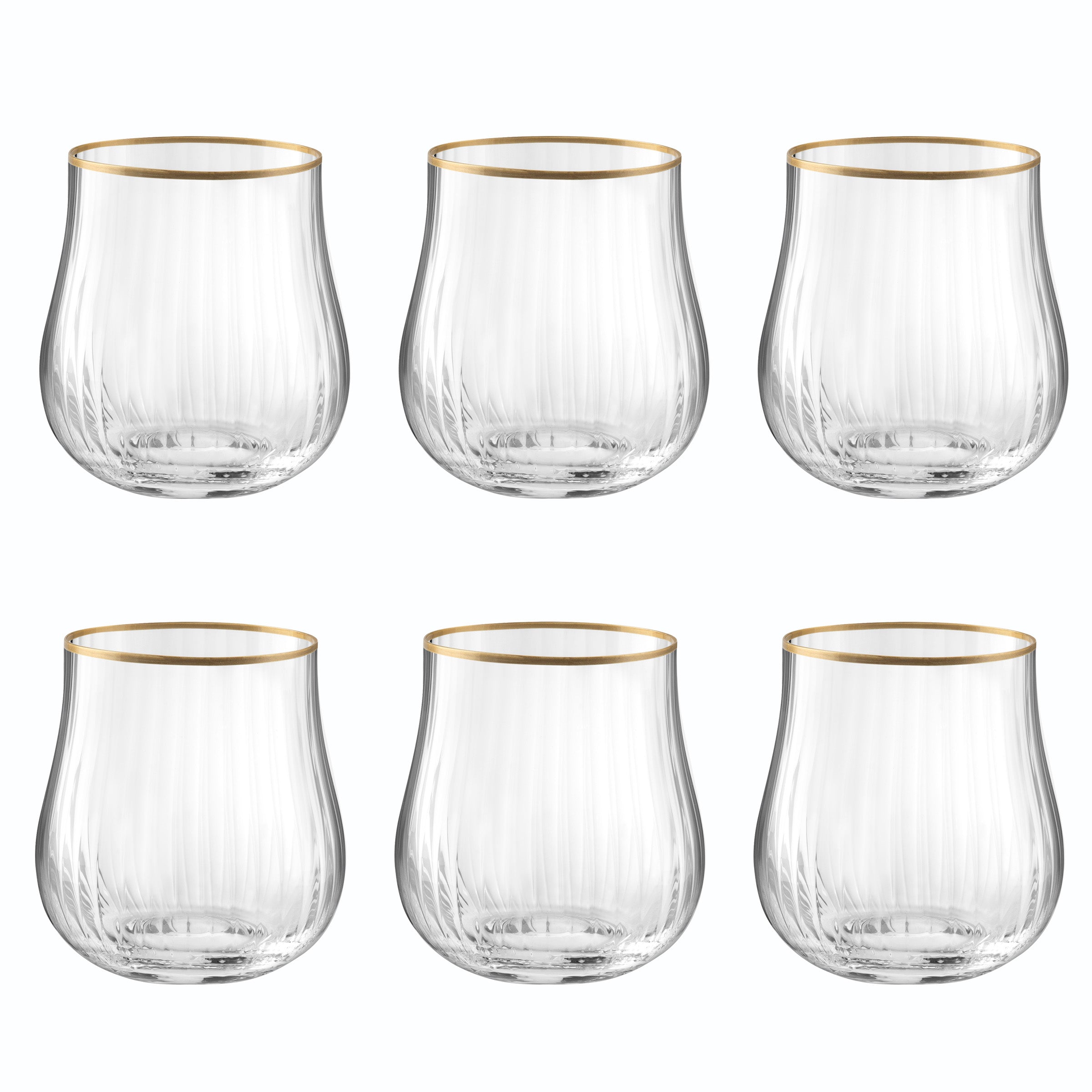 Altesse - Lot De 6 Gobelets 35Cl - Cristallin - Translucide/Bordure Dorée