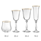 Altesse - Lot De 6 Gobelets 35Cl - Cristallin - Translucide/Bordure Dorée