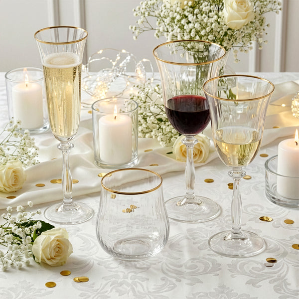 Altesse - Set of 6 35Cl Tumblers - Crystalline - Translucent/Golden Rim