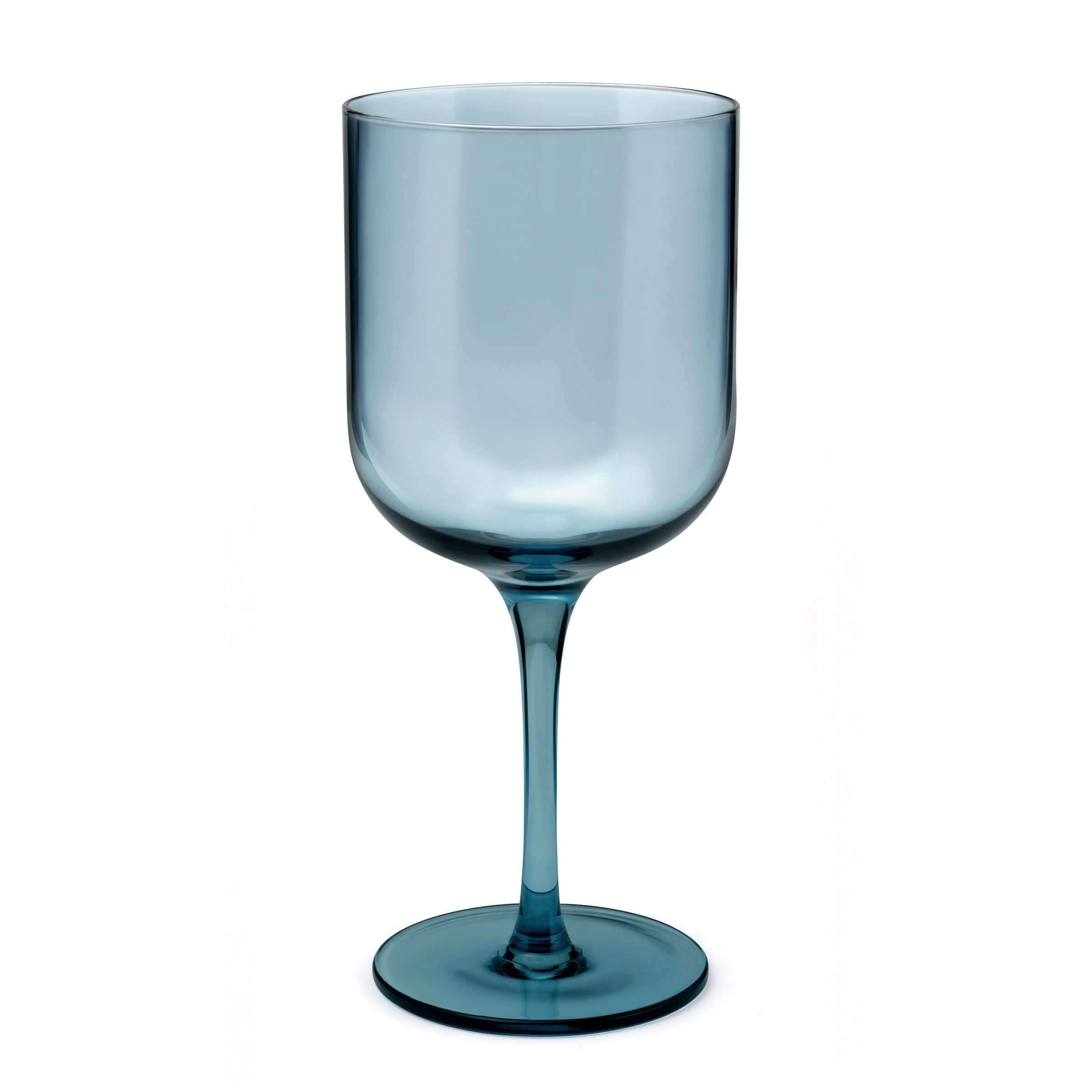 Eyden - Juego de 4 vasos de pie 35 cl - Vidrio soplado - Azul