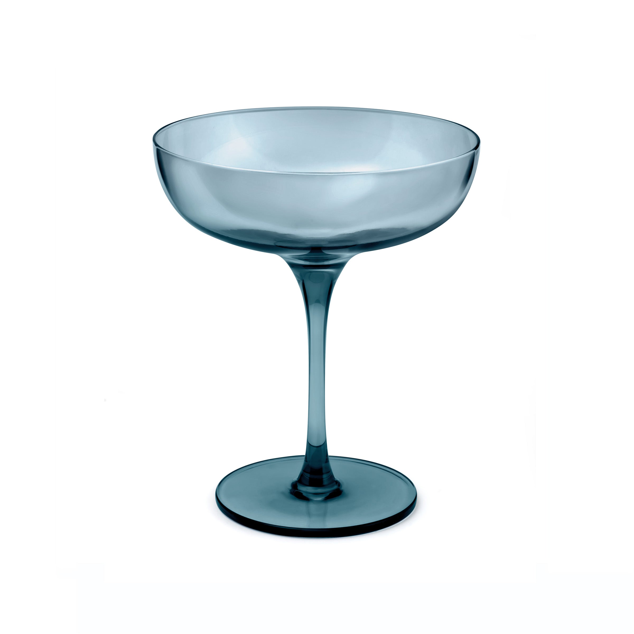 Eyden - Lot De 4 Coupes À Champagne 17 Cl - Verre Soufflé Bouche - Bleu