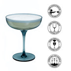 Eyden - Lot De 4 Coupes À Champagne 17 Cl - Verre Soufflé Bouche - Bleu