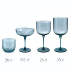 Eyden - Lot De 4 Coupes À Champagne 17 Cl - Verre Soufflé Bouche - Bleu