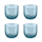Eyden - Lot De 4 Gobelets 26 Cl - Verre Soufflé Bouche - Bleu