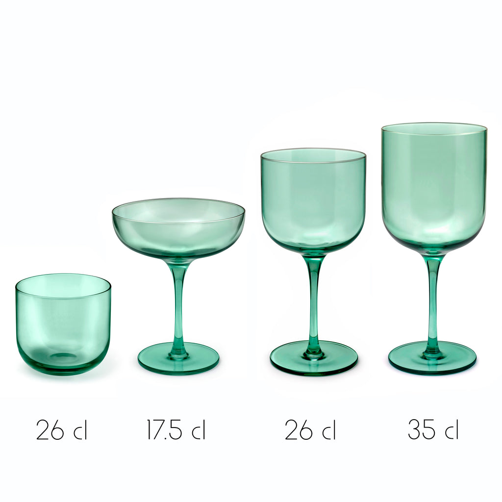 Eyden - Set of 4 Stemmed Glasses 35 Cl - Mouth Blown Glass - Green