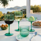 Eyden - Set of 4 Stemmed Glasses 35 Cl - Mouth Blown Glass - Green
