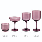 Eyden - Lot De 4 Verres À Pied 26 Cl - Verre Soufflé Bouche - Rose