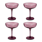 Eyden - Lot De 4 Coupes À Champagne 17 Cl - Verre Soufflé Bouche - Rose