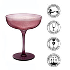Eyden - Lot De 4 Coupes À Champagne 17 Cl - Verre Soufflé Bouche - Rose