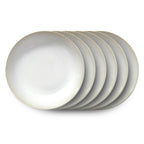 Mosaic - 6 Assiettes Creuses - Porcelaine - Blanc/Doré