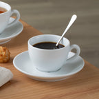 Como - 6 Coffee Cups and Saucers - Porcelain - White