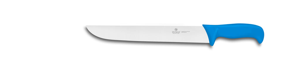 De Buyer – Thermo - Stechmesser Umspritzt - Edelstahl - Blau, Küchenmesser mit silberfarbener Klinge und blauem Griff auf weißem Hintergrund