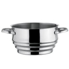 Elysée - 1 cacerola de acero inoxidable de 24 cm + tapa + 1 accesorio de cocción al vapor universal