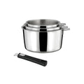 Malice - Set of 3 Saucepans with Black Handle - 16/18/20cm - Stainless Steel