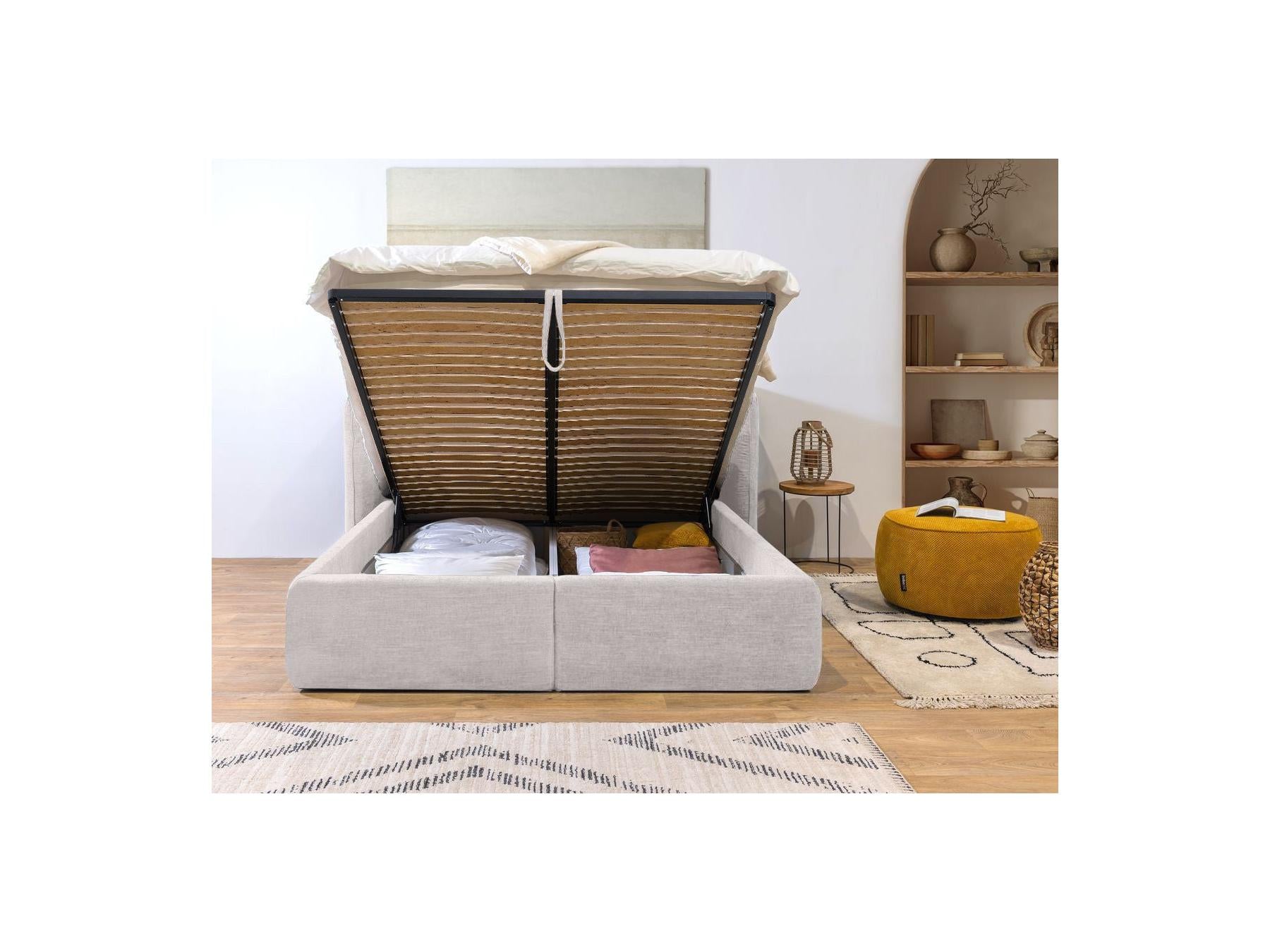 Louise - Cama con arcón con cabecero acolchado