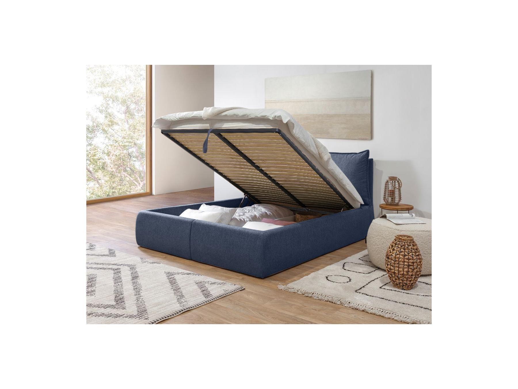 Garance - Ottoman Bed with Pillow-Effect Headboard