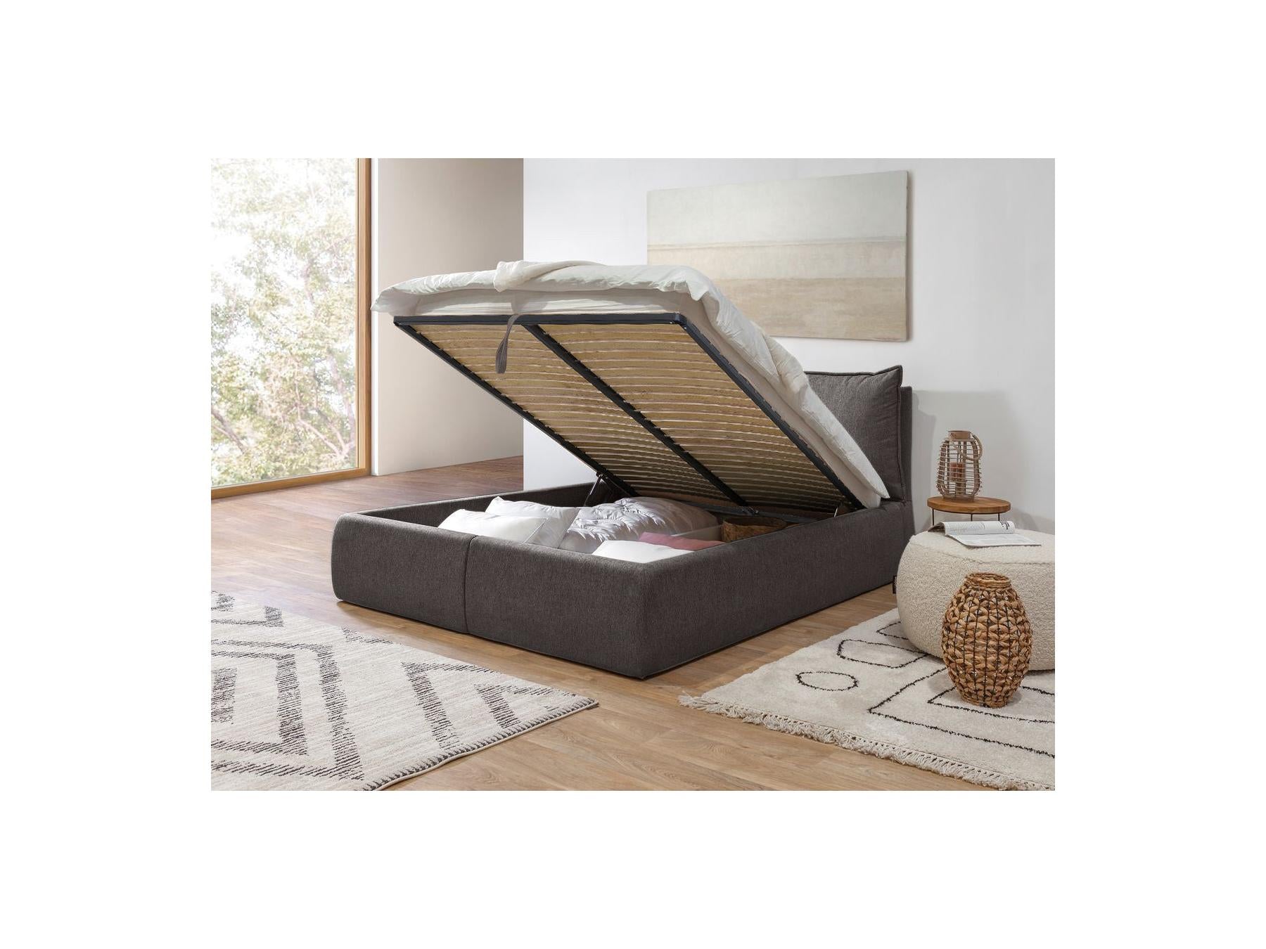 Garance - Ottoman Bed with Pillow-Effect Headboard