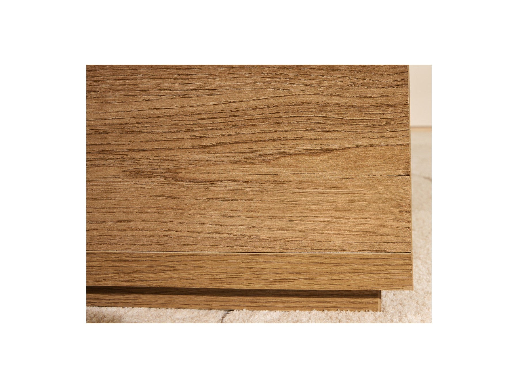 Ferret - Mesa de centro con cajón - Efecto listones de madera
