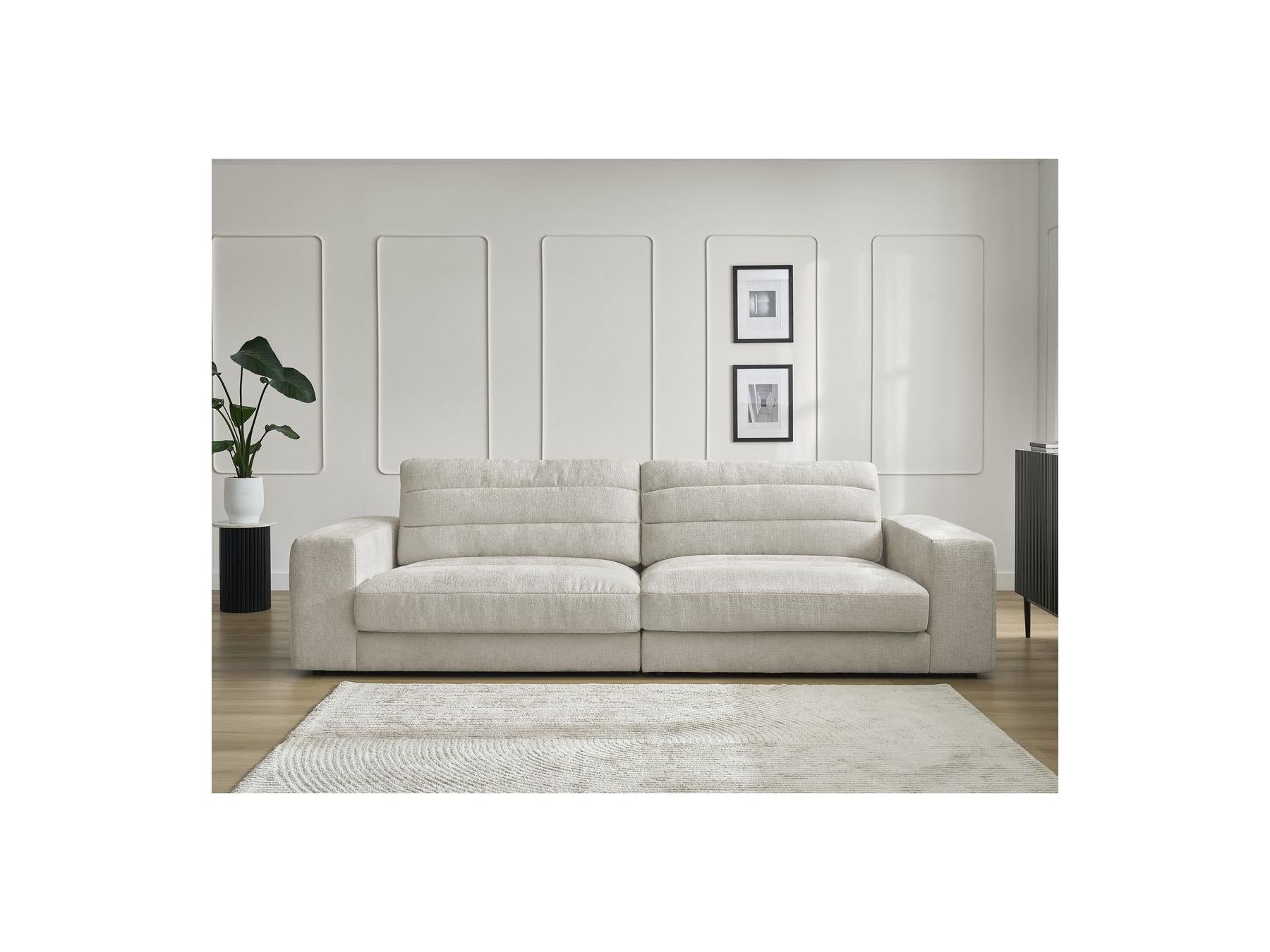Sierra - Fixed Straight 3-Seater Sofa - Textured Fabric