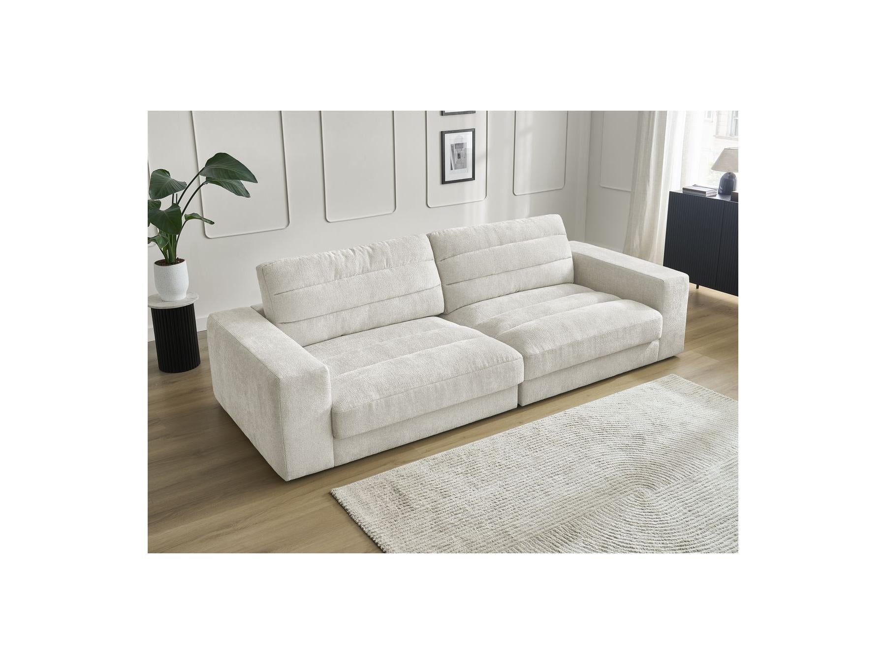 Sierra - Fixed Straight 3-Seater Sofa - Textured Fabric