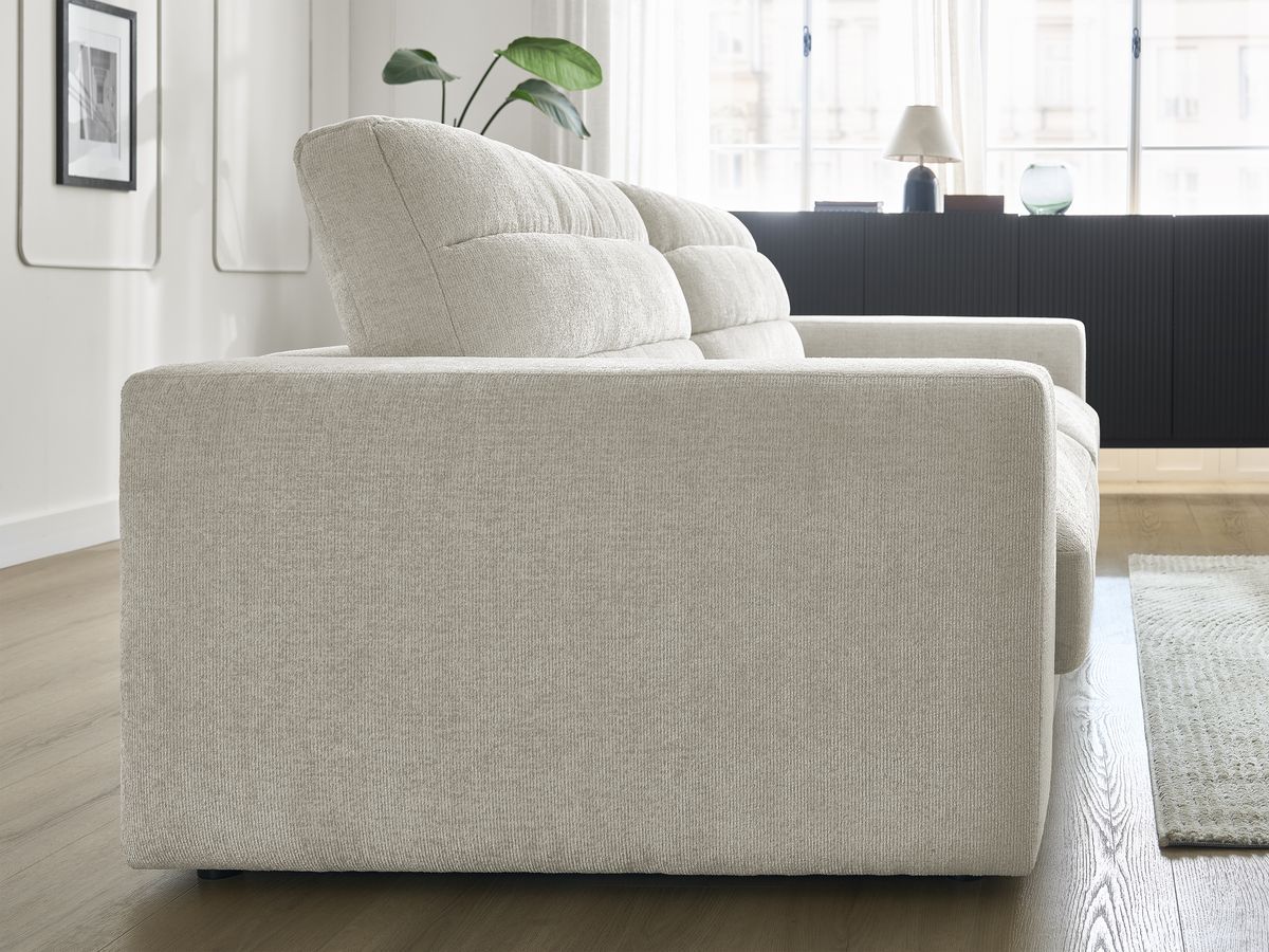 Sierra - Fixed Straight 3-Seater Sofa - Textured Fabric