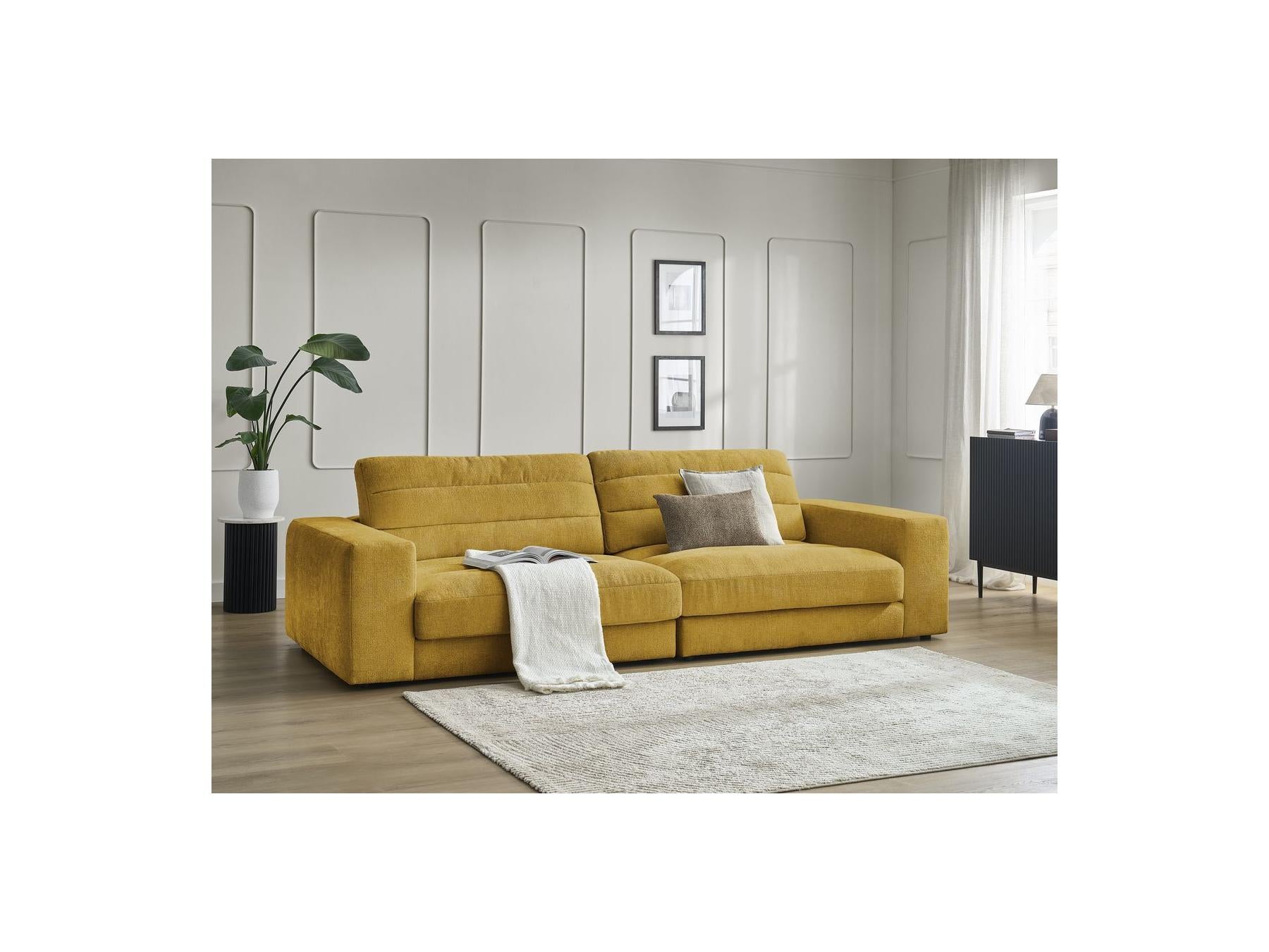 Sierra - Fixed Straight 3-Seater Sofa - Textured Fabric