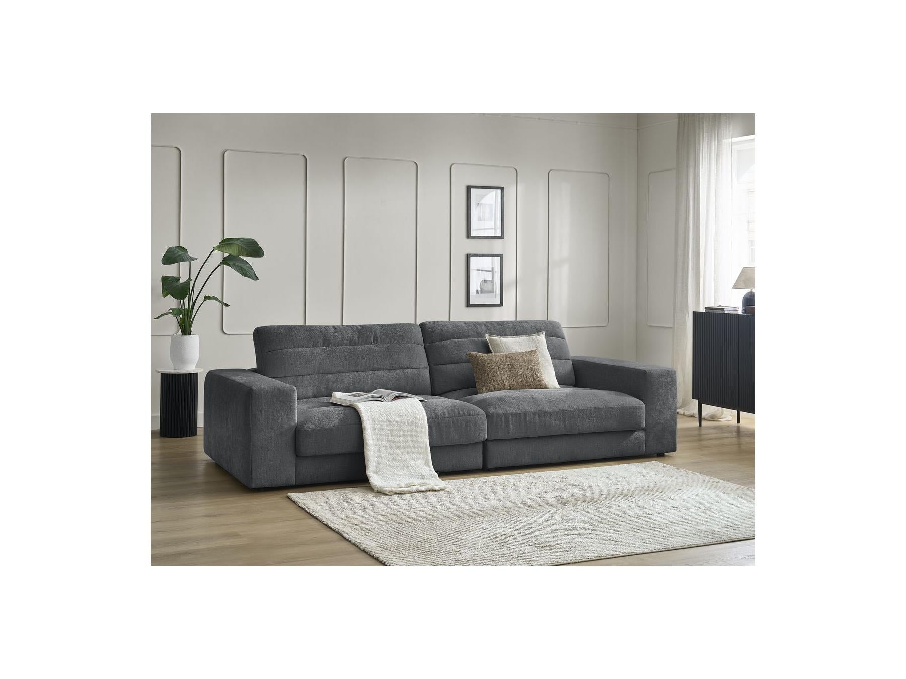 Sierra - Fixed Straight 3-Seater Sofa - Textured Fabric