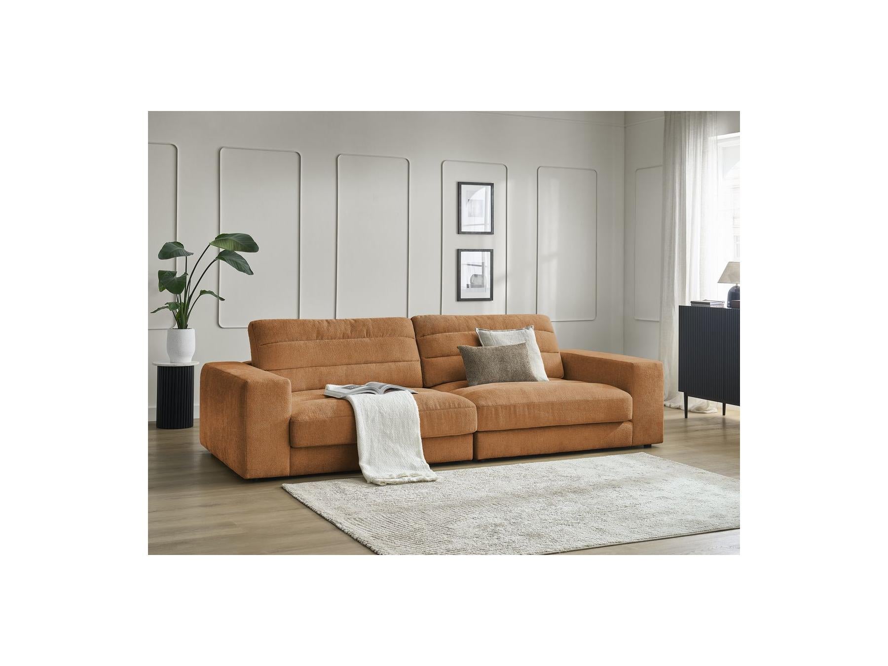 Sierra - Fixed Straight 3-Seater Sofa - Textured Fabric