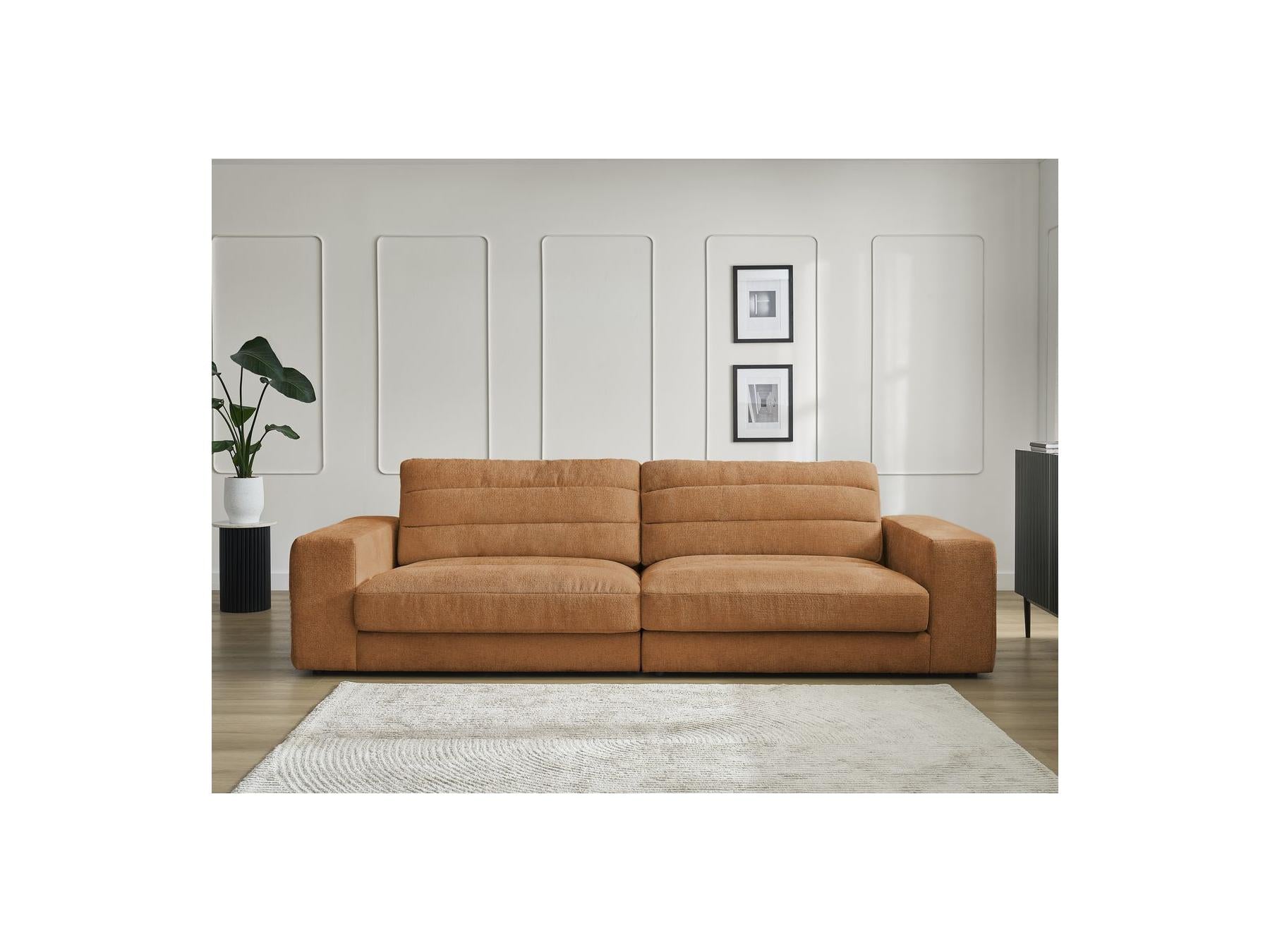 Sierra - Fixed Straight 3-Seater Sofa - Textured Fabric
