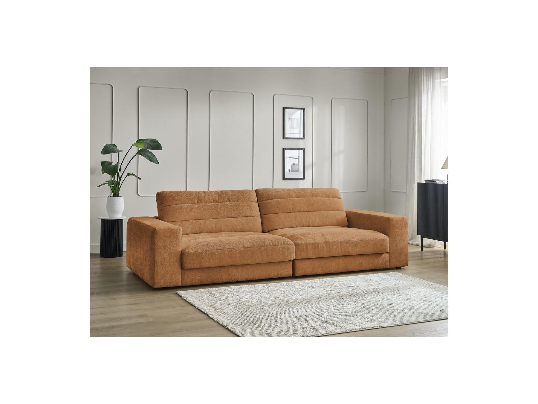 Sierra - Fixed Straight 3-Seater Sofa - Textured Fabric