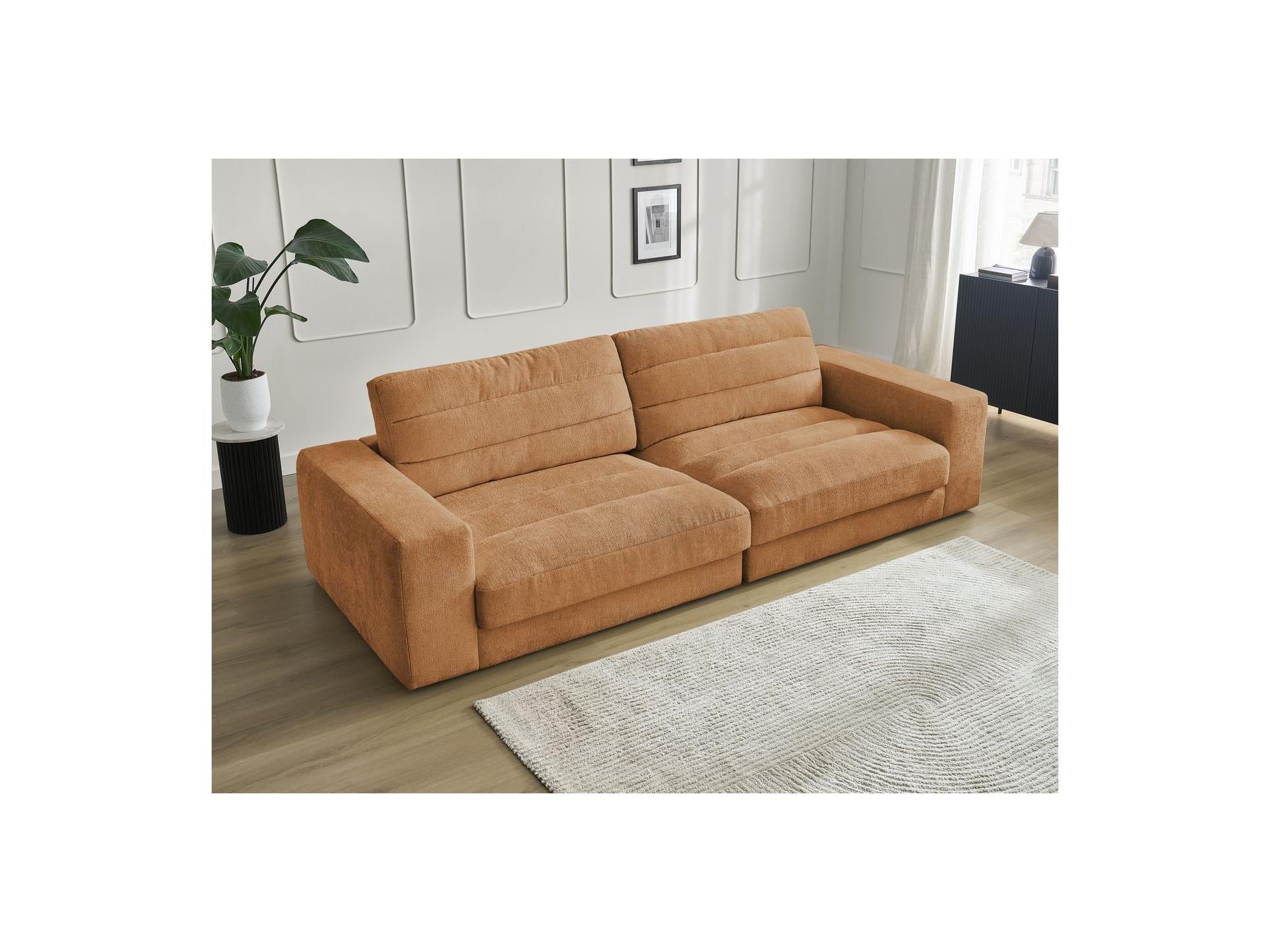 Sierra - Fixed Straight 3-Seater Sofa - Textured Fabric