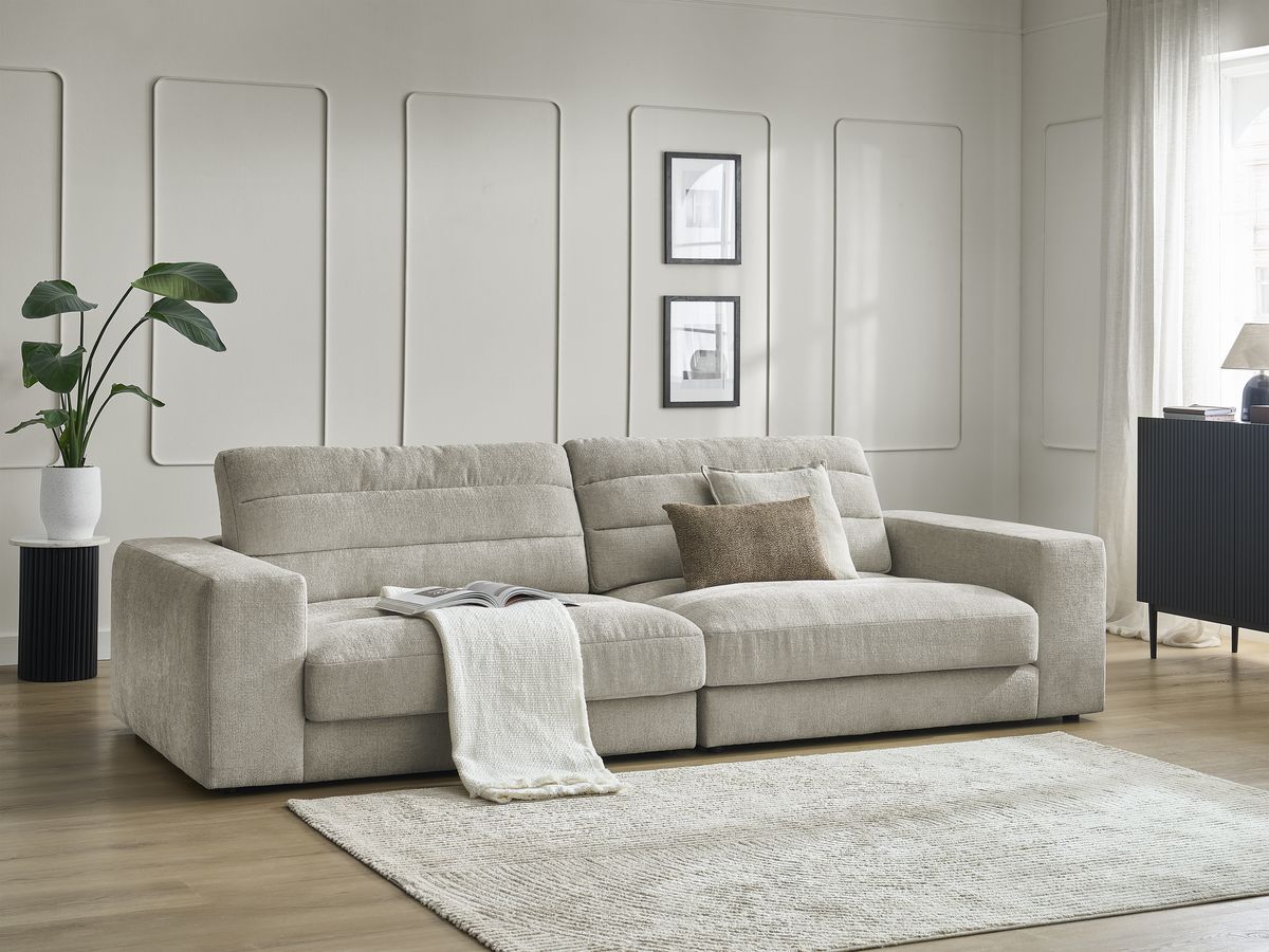 Sierra - Fixed Straight 3-Seater Sofa - Textured Fabric