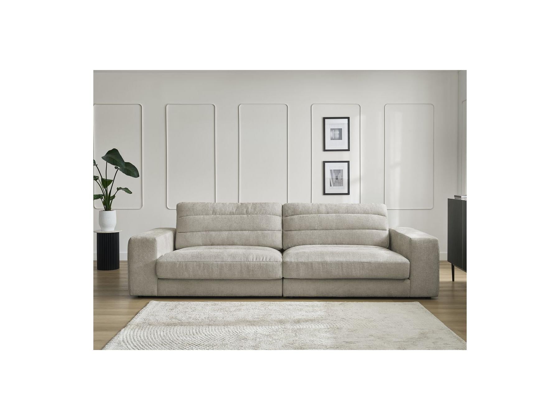 Sierra - Fixed Straight 3-Seater Sofa - Textured Fabric