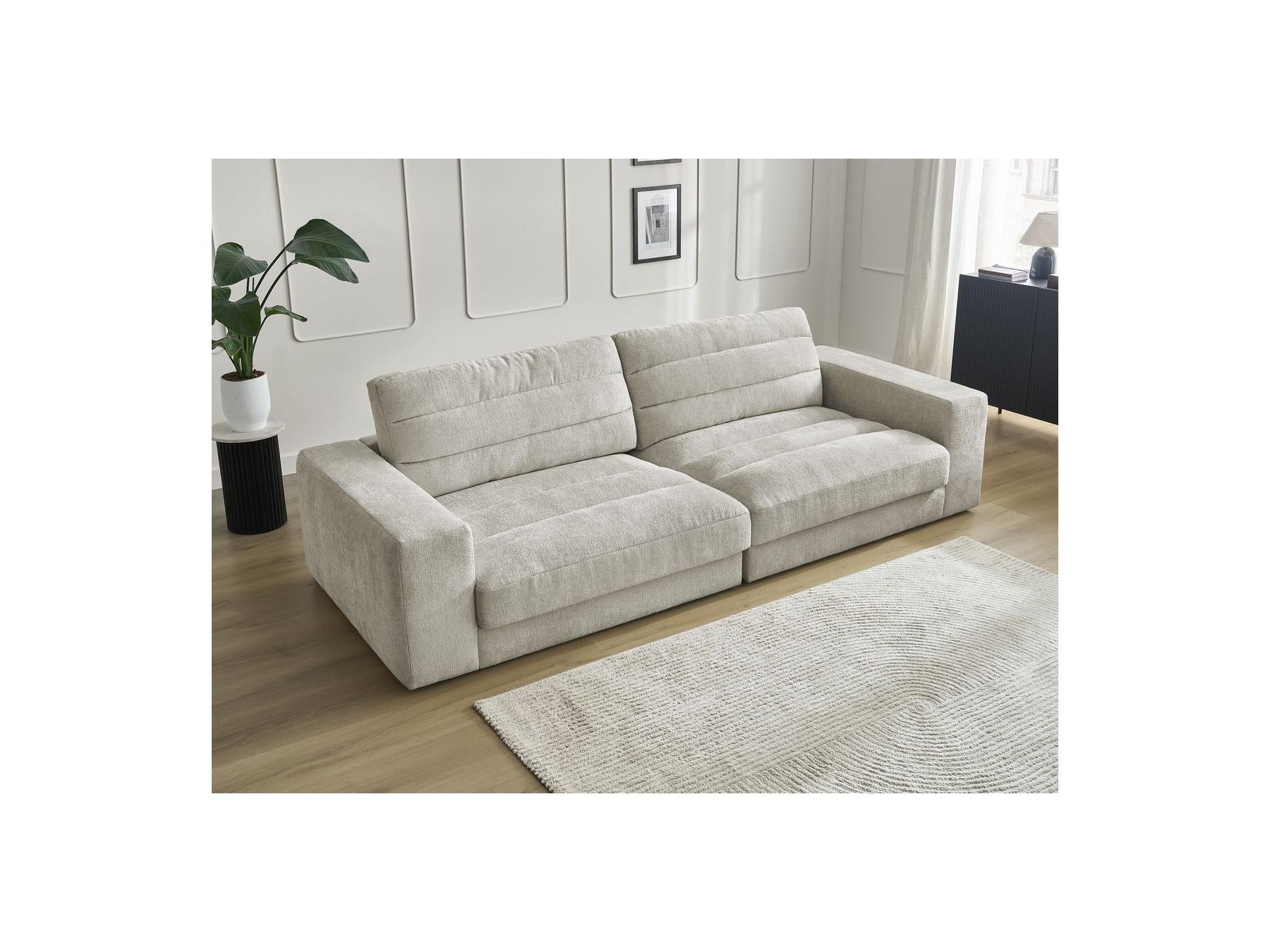 Sierra - Fixed Straight 3-Seater Sofa - Textured Fabric