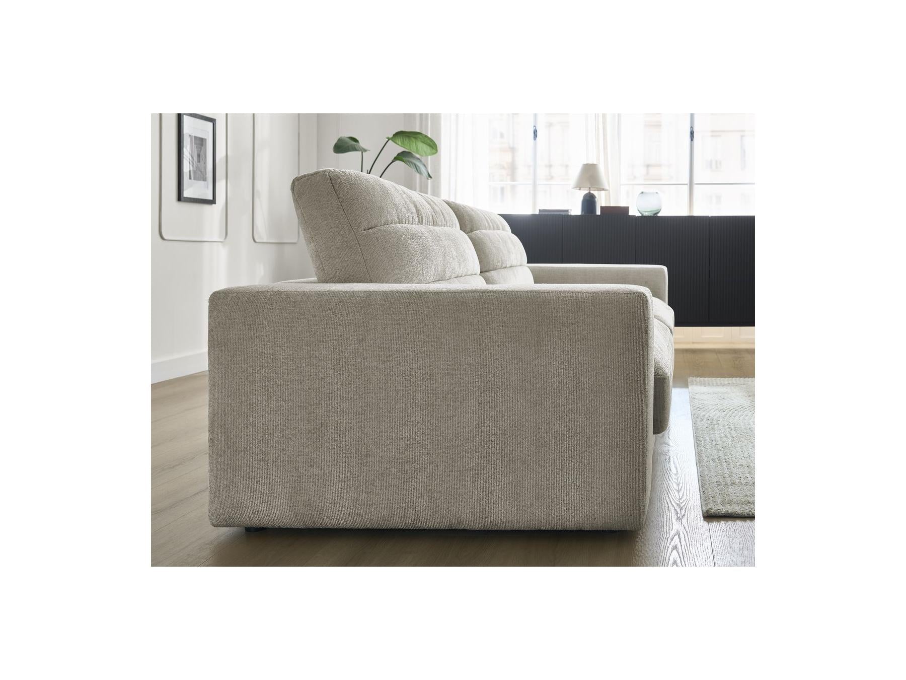Sierra - Fixed Straight 3-Seater Sofa - Textured Fabric