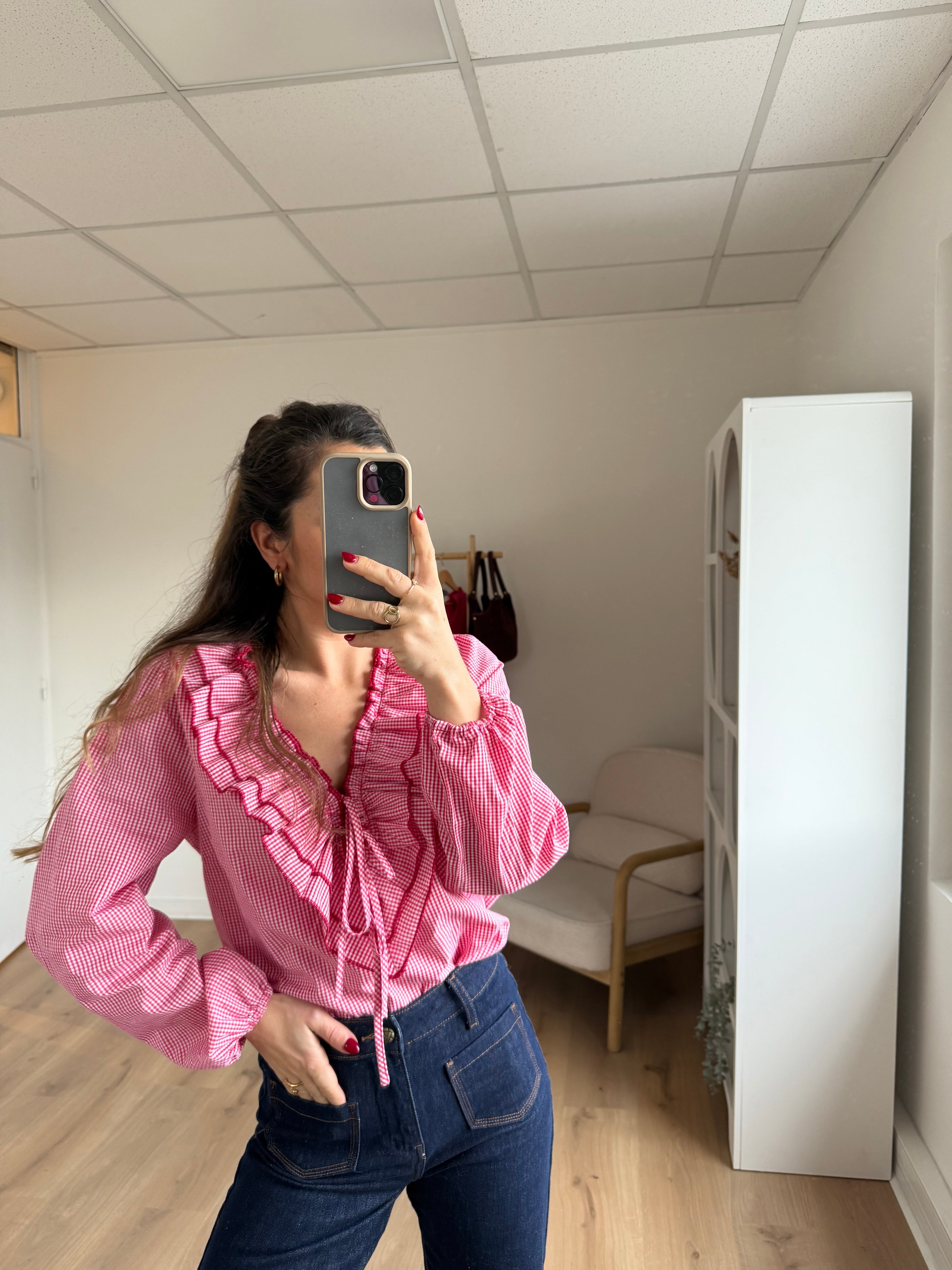 Blouse Vichy Rouge Stella