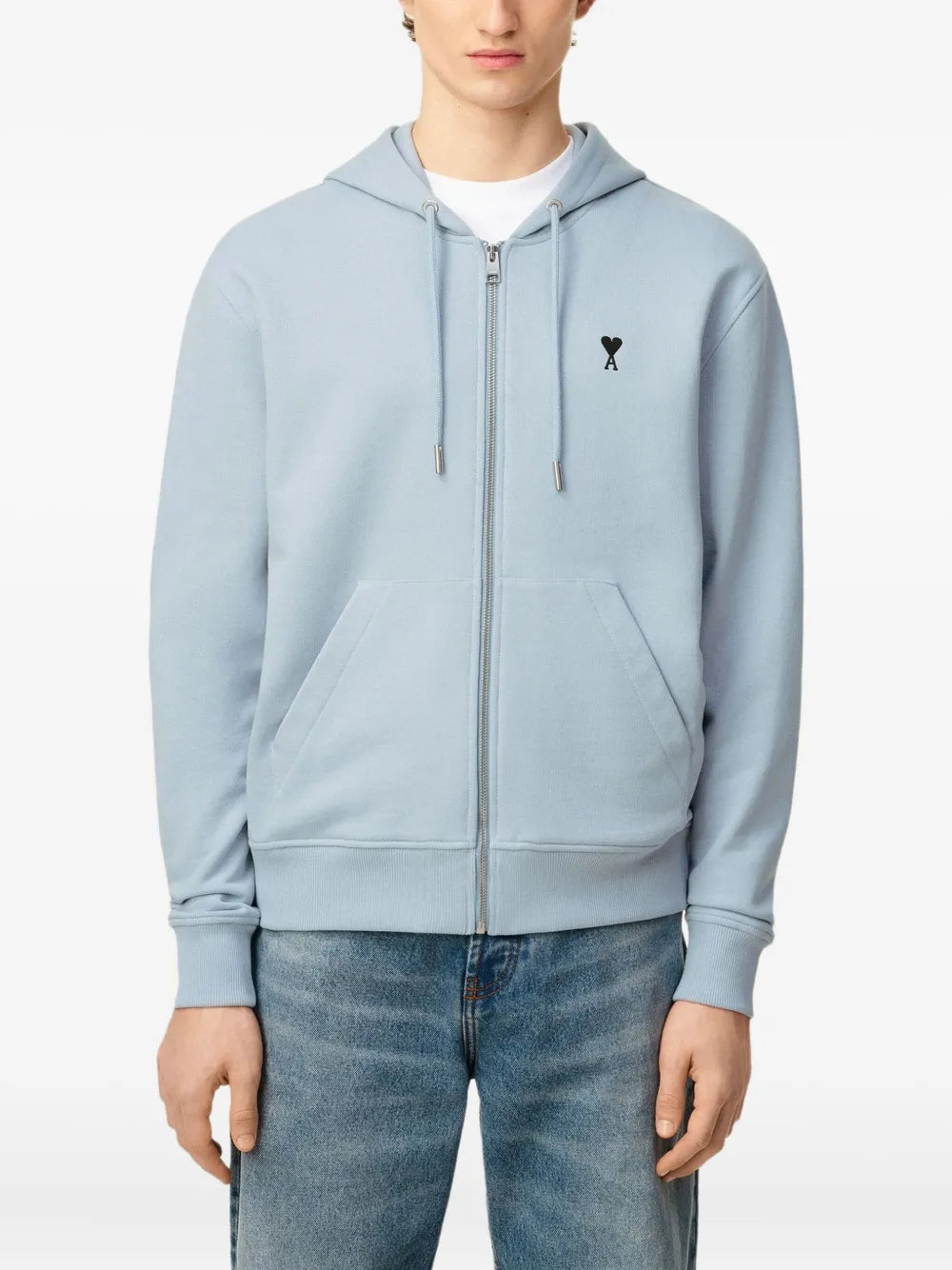 Ami Paris - Sweat À Capuche Zippé Ami De Coeur – Sky