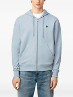 Ami Paris - Sweat À Capuche Zippé Ami De Coeur – Sky