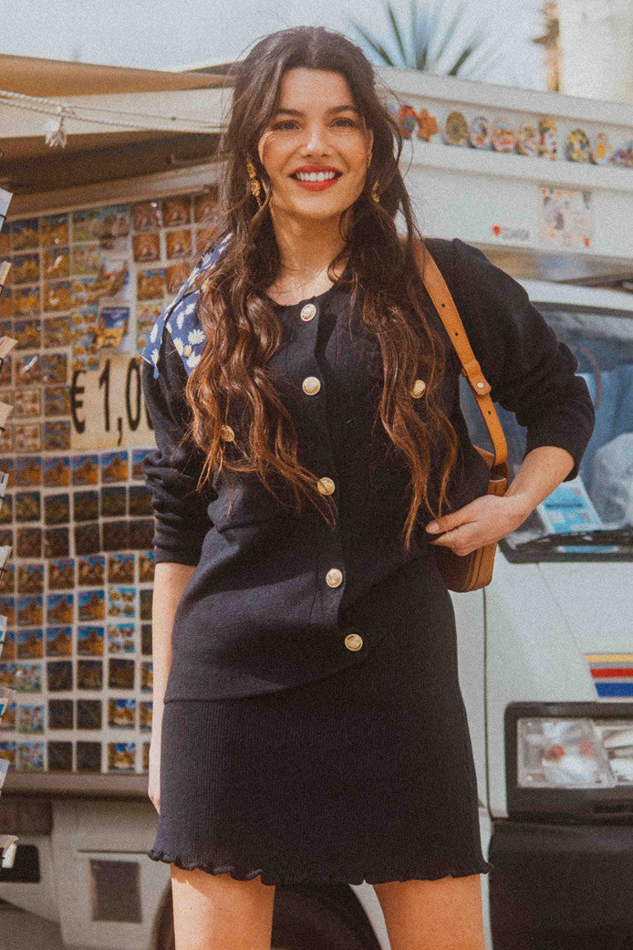 Lydia Navy Skirt