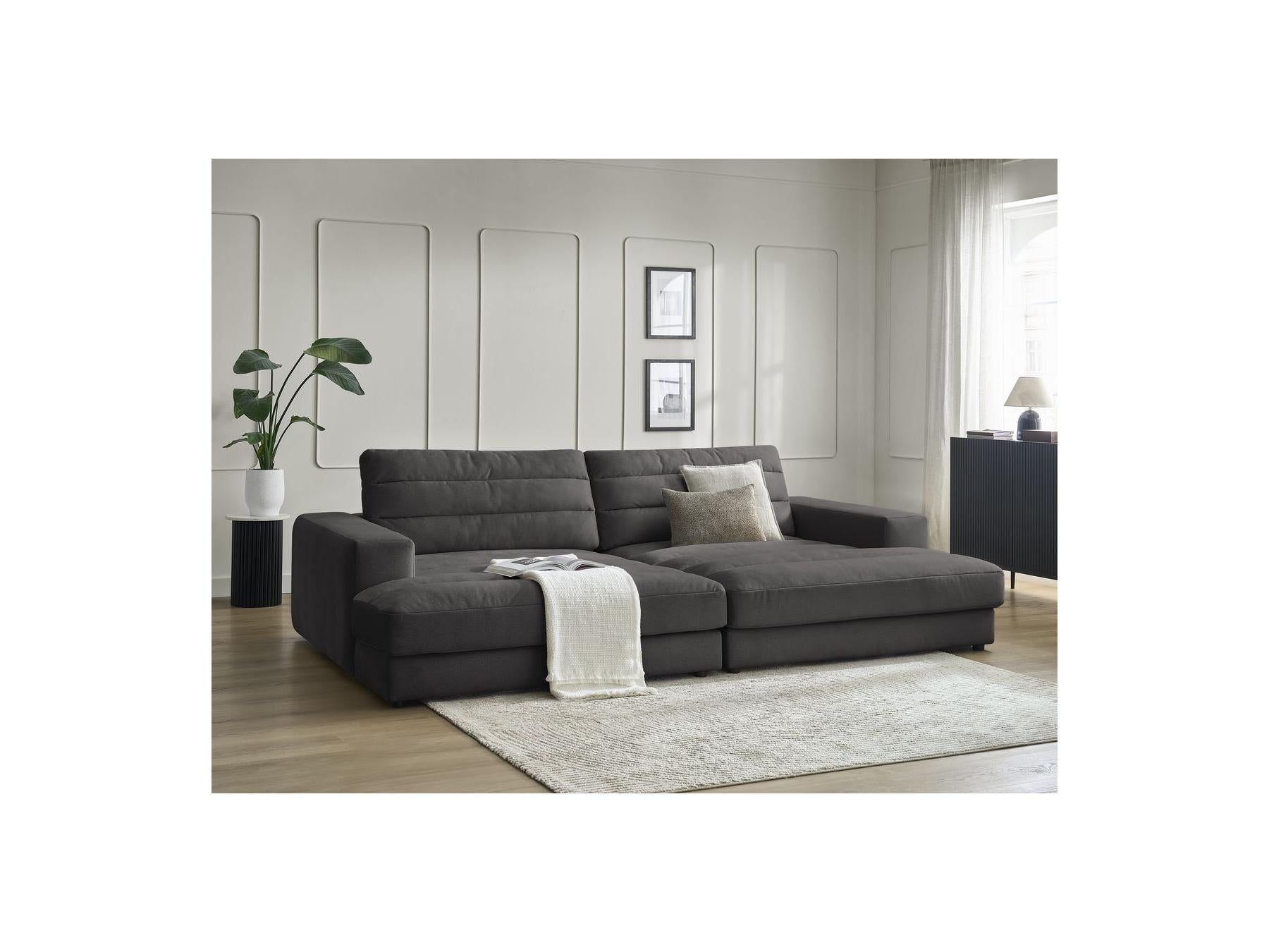 Sierra - Canapé Droit Fixe 4 Places Assise Profonde - Velours