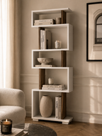 Blok Bookcase - White / Walnut