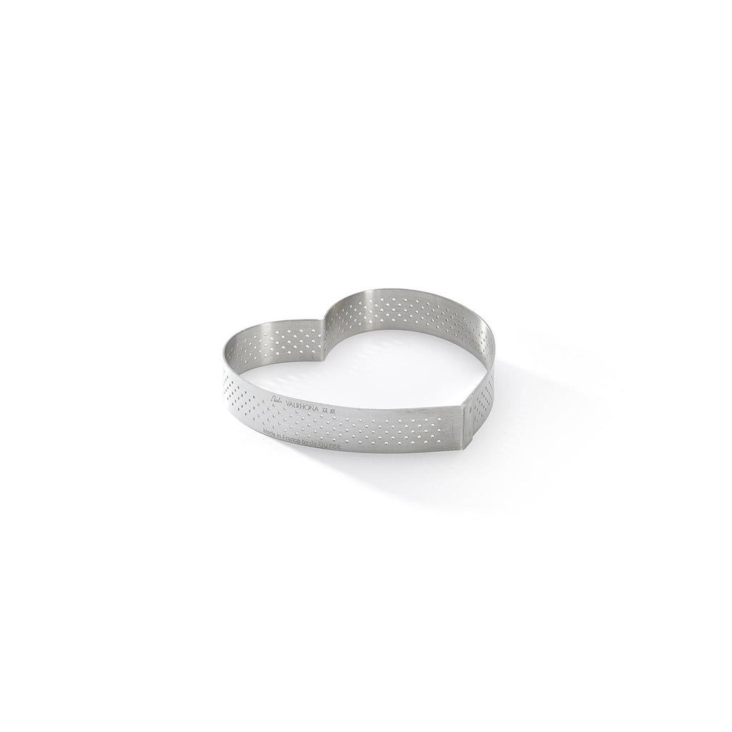 Perforated Heart Stainless-Steel Tart Ring Valrhona - Ø 12 cm - H. 2 cm