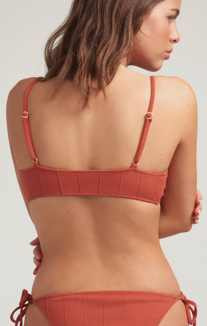 Lace Bikini Top Terracotta - Brown - Women
